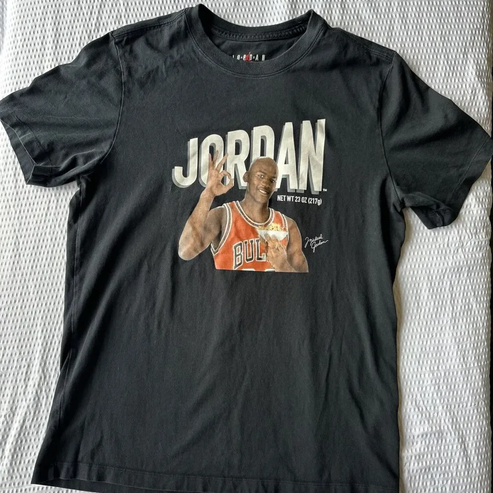 Jordan T-Shirt Men's M Black Graphic Michael Jordan Cotton DV9434-010 S228